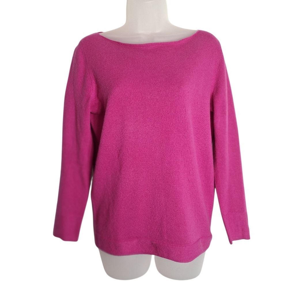 Kier + J Cashmere Sweater Long Sleeve Pink Pullover Small Womens